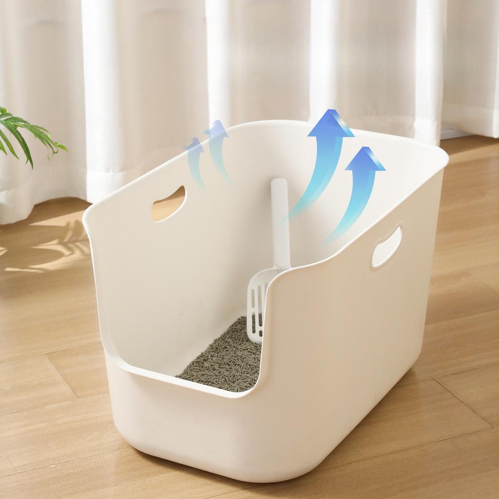 Open Cat Litter Box Extra Large Anti-Splash Cat Toilet Thickened and Deepened Giant Cat Litter Box