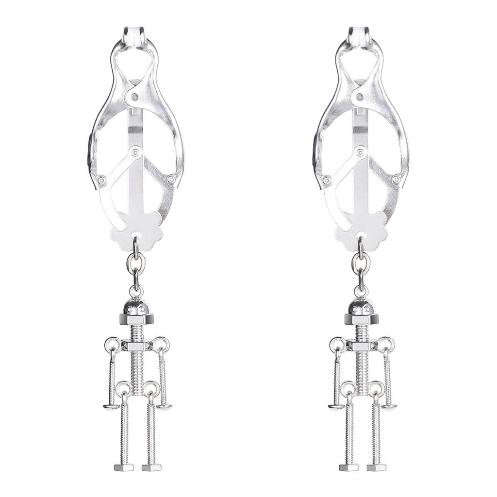 Nipple Clamps BDSM Sex Toy Silver Stainless Steel Nipple Clip Body Chain Jewelry Waterproof for Women and Couples