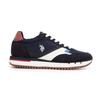 Men's Navy Blue City Sneakers with Notched Sole and White Laces