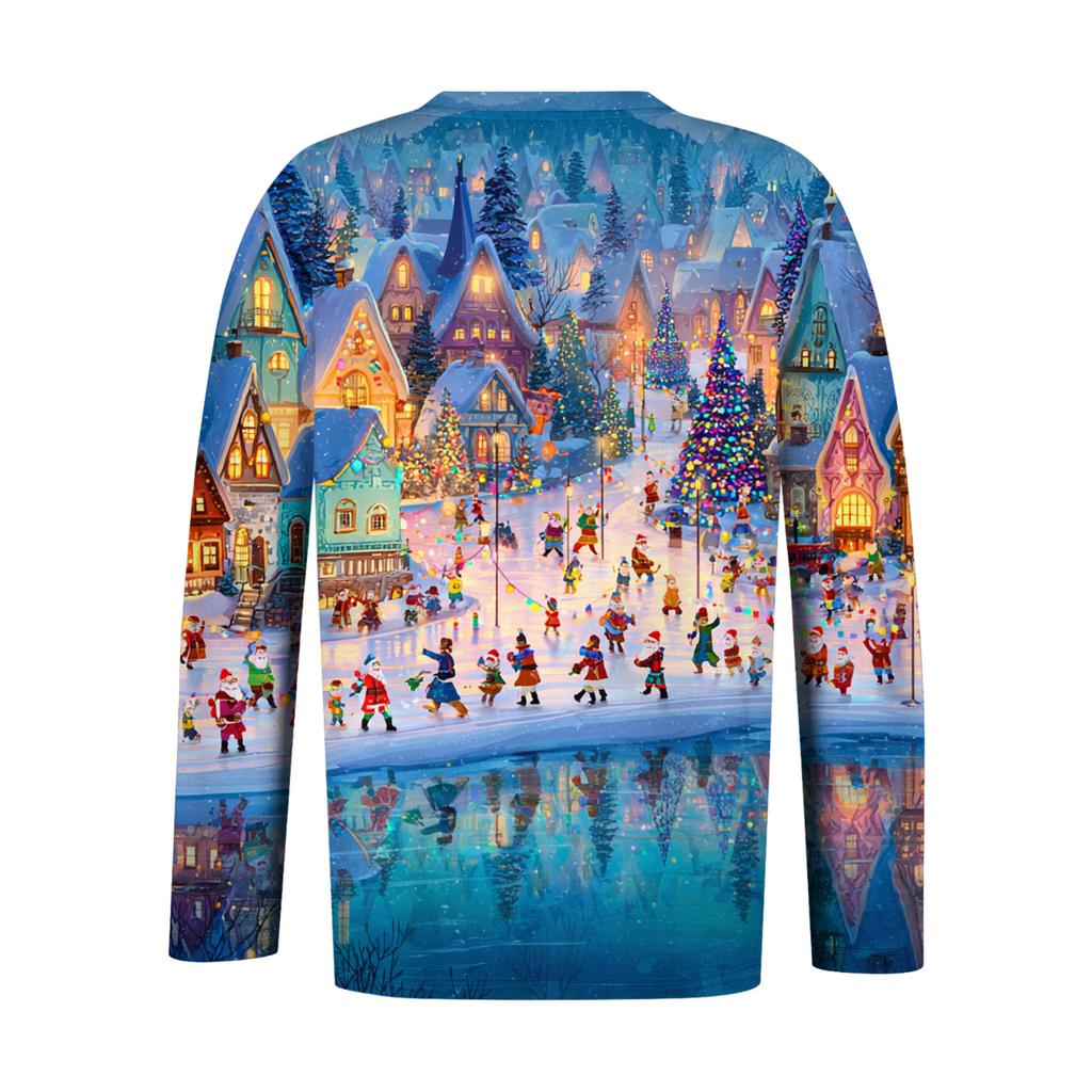 Women's Fashionable Casual Long Sleeved Plus Size Print Top Plus Size Floral Print Top