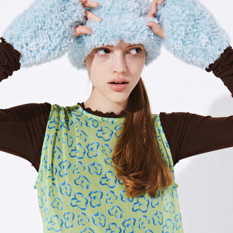 QUAFE МЕХОВАЯ МУФТА-ГРЕЛКА ДЛЯ РУК_Мятный