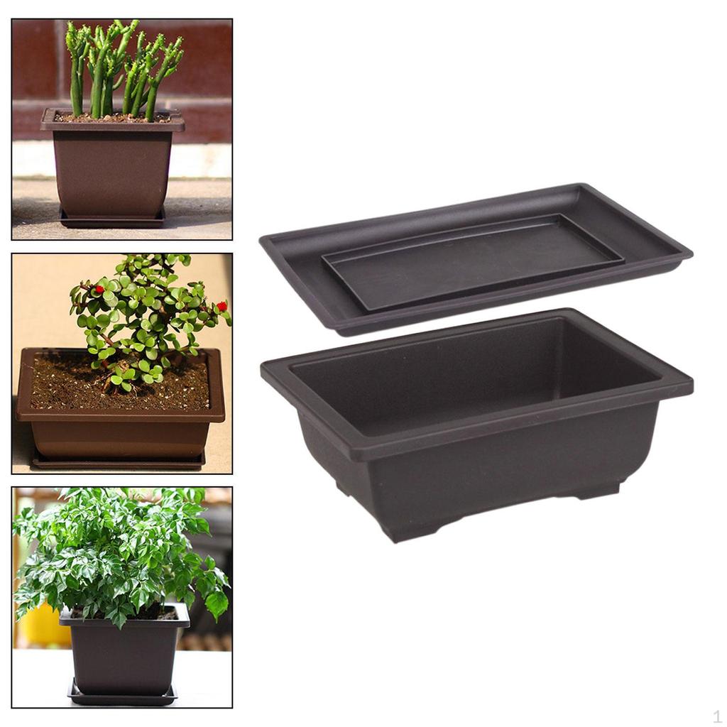 Durable Bonsai Training Pots with Tray - Ideal for Home and Garden