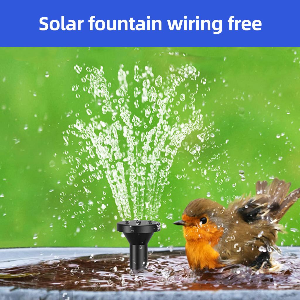 1,5 Вт солнечный насос для фонтана, погружной водяной насос с расходом 160 л/ч с 8 насадками, 9,84 фута воды