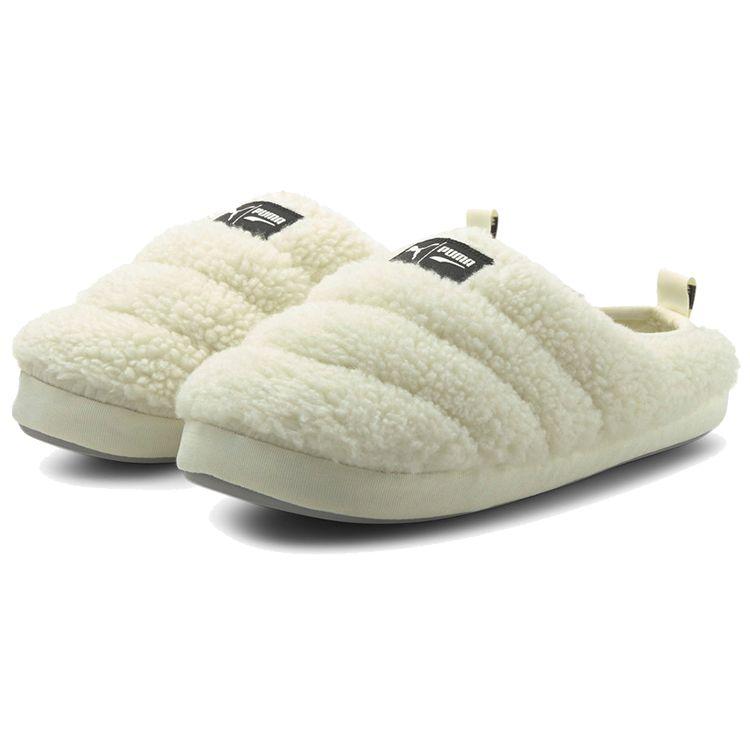 Puma Мужские повседневные тапочки Scuff Sherpa Whisper White Black 384943-01
