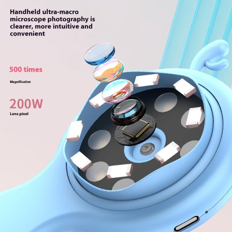 Microscope With 500X Magnification 2Inch Display Screen Easy Operation For Children Scientific Observation