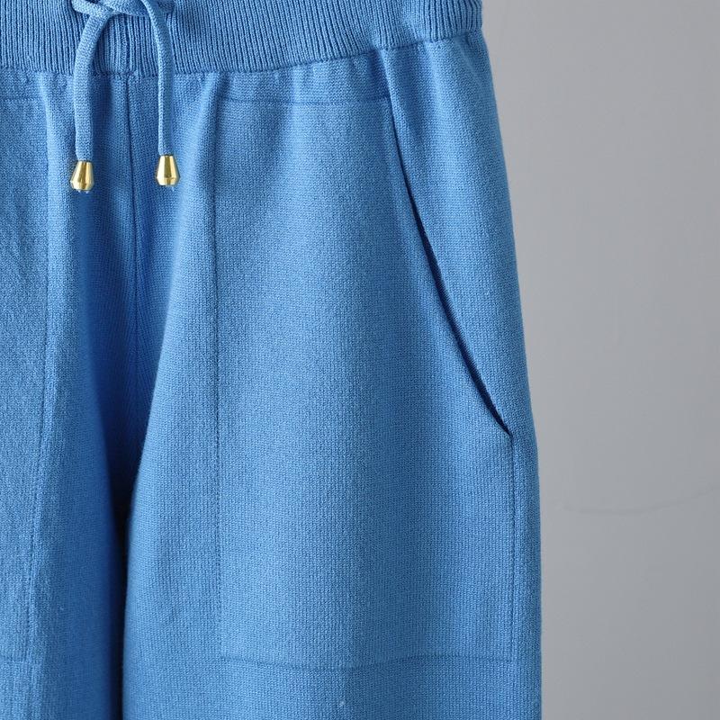 QICED Повседневный и модный осенне-зимний трикотажный комплект из двух предметов с высоким воротом и однотонным свитером