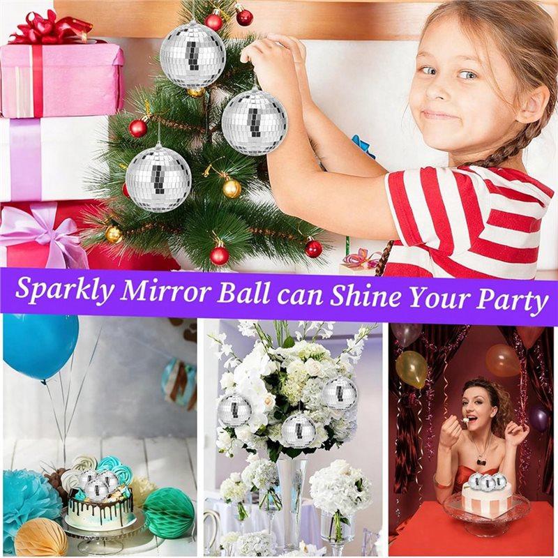 Fresh Disco Light Mirror Ball 4 Inch Small Mirror Ball Hanging Disco Balls For Home Stage Props