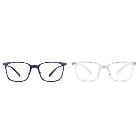LENSKART BLU | Компьютерные очки Zero Power Blue Cut | Антибликовые, легкие | Защита от ультрафиолета | Унисекс | Средний | LB E13526 (Упаковка из 2 шт.)
