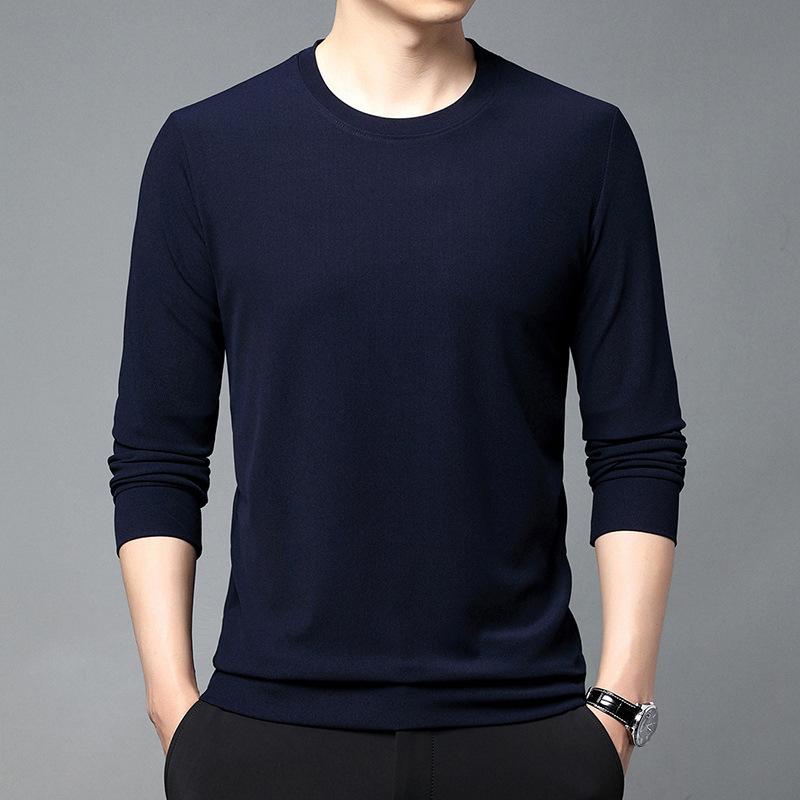 Мужская толстовка, новинка весны, тонкая мужская футболка с круглым вырезом и длинными рукавами для молодежи и среднего возраста, повседневная свободная рубашка