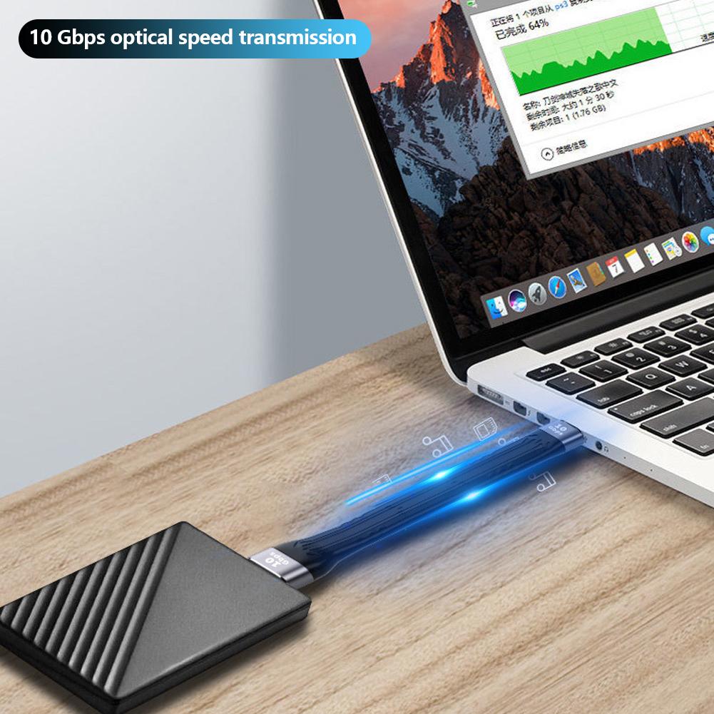 USB A на Type C PD быстрая зарядка USB3.1 высокоскоростной жесткий диск 10 Гбит/с передача 13 см зарядка ультра-короткий портативный кабель данных