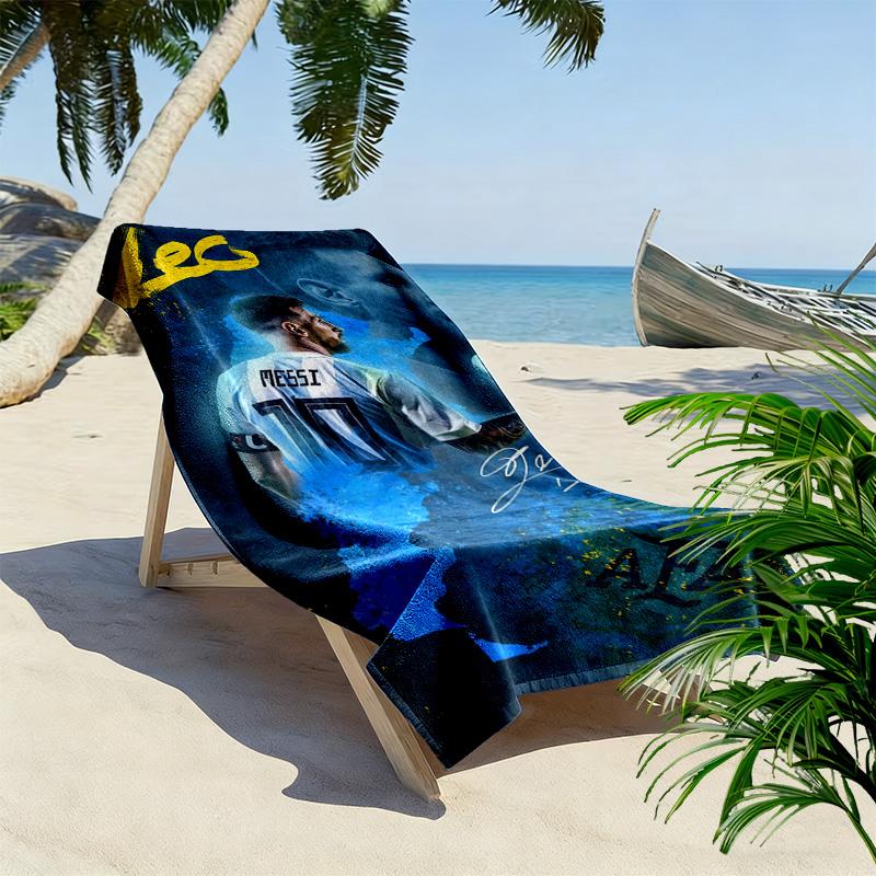 Lionel Messi: Legend Field beach towel Beach towel for vacation photos soft swim quick-drying swim towel Outdoor pool towel Comfort