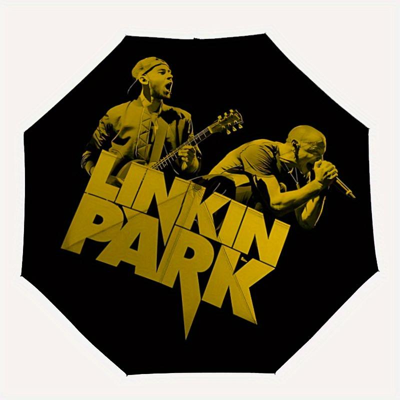 1pc Linkin Park Automatic Folding Umbrella, 8 Ribs for All-Season Use, Portable for Travel & Outdoor Activities071