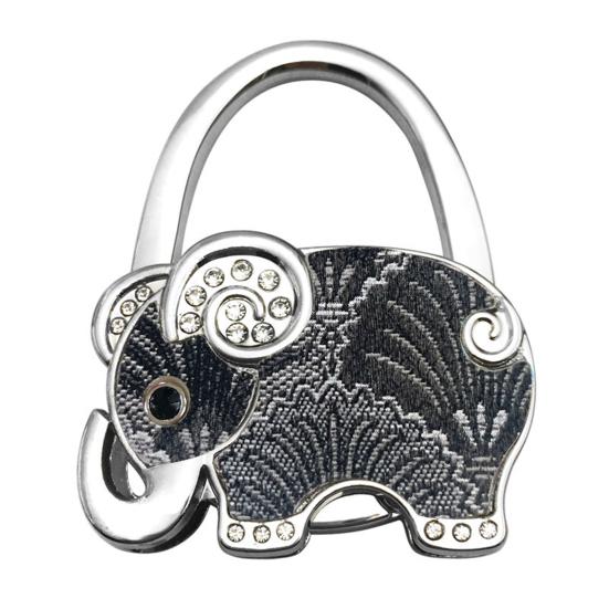 Elephant Handbag Hook Foldable Alloy Bag Hanger with Non-Slip Base Portable