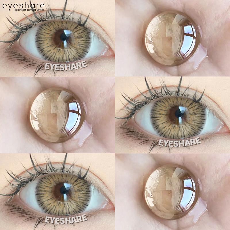 Eyeshare 1 пара серых контактных линз BUBBLE для глаз, коричневые натуральные корейские мягкие линзы для красоты, линзы для макияжа глаз
