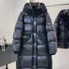 Womens Mid-Length Down Jacket White Duck Thick Warm Hooded Fashion Casual Coat