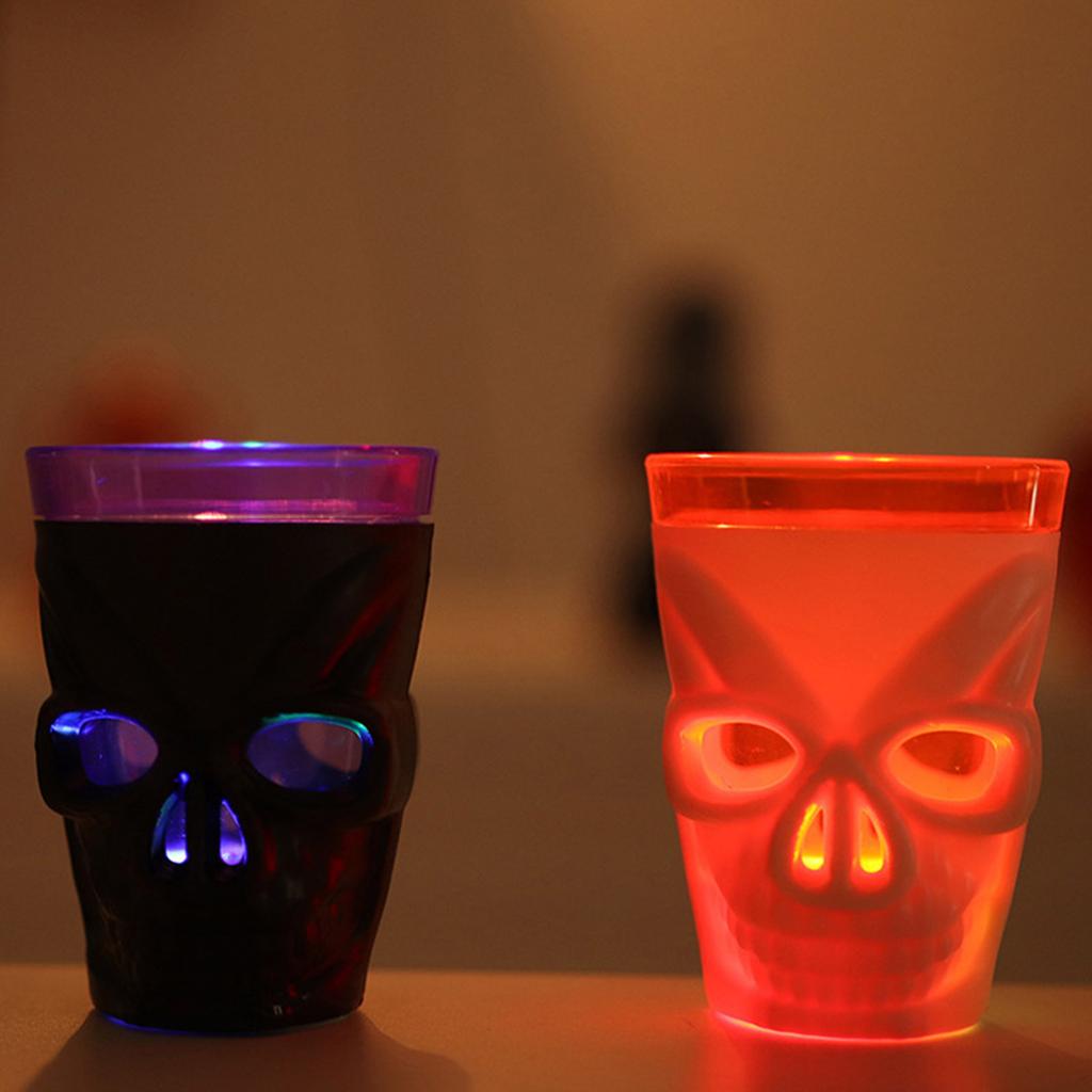 Luminous LED Skull Head Wine Cup Glow In the Dark Wine Glass for Spooky Celebrations