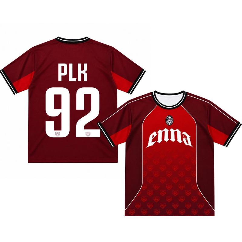 Новая 92 ENNA Polak Футболка 2026 Французский Популярный Рэпер Maillot PLK Принт Круглый Вырез Футболка Мужская Женская Мода Дышащая Повседневная Футболка