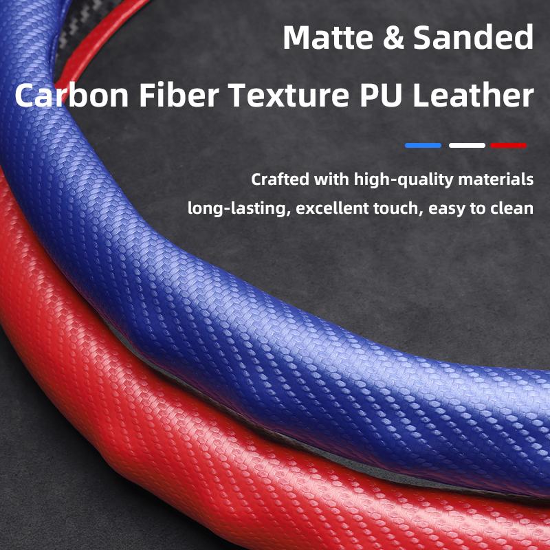 Suitable for Alfa Romeo Carbon Fiber Texture Steering Wheel Cover Snap-On Wave-Shaped Sports Design Protective Case Giulia 952 Stelvio 949 147