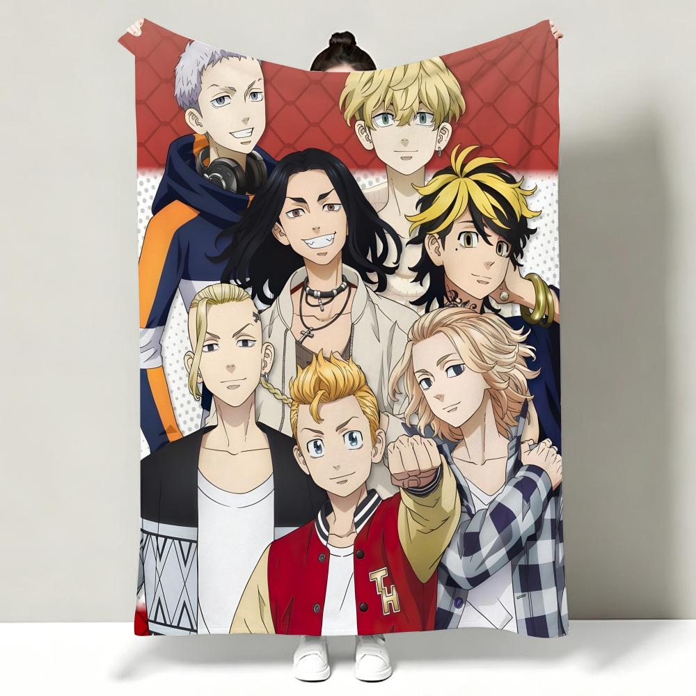 Anime T-Tokyo R-Revengers Throw Soft Warm Flannel Throw Blanket, Multi-use for Sofa Bed Office Nap