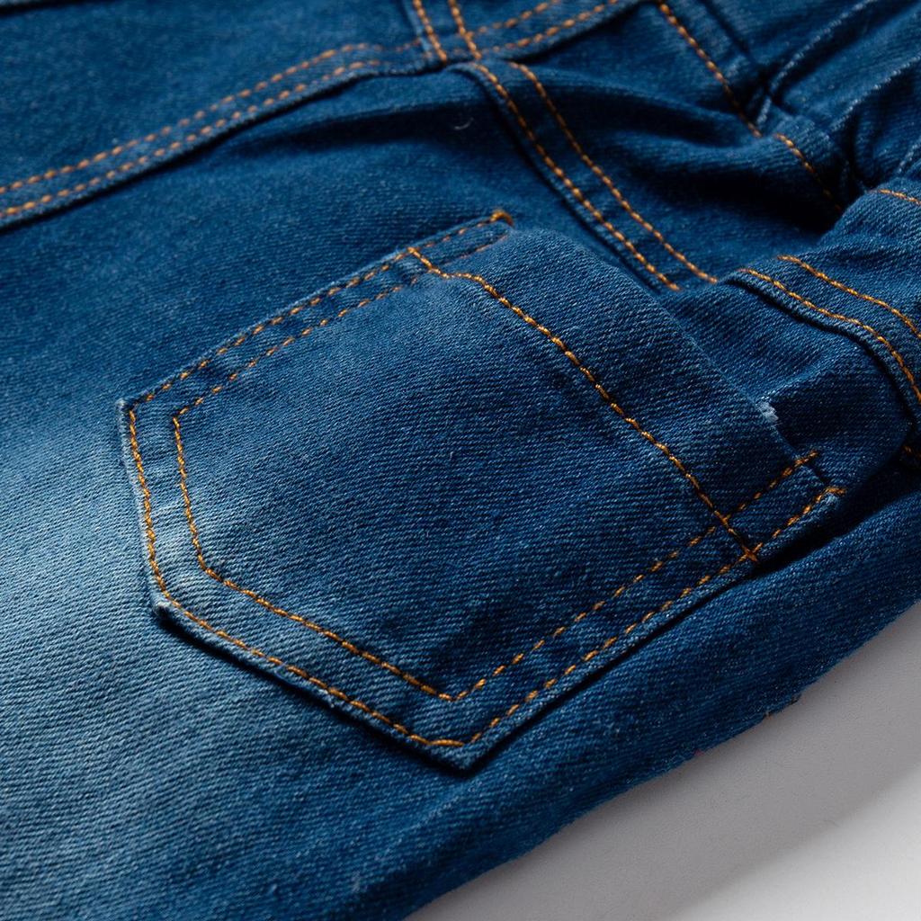 2024 Kids' Cotton Denim Stretch Pants - Slim-Fit for Boys, Spring & Autumn