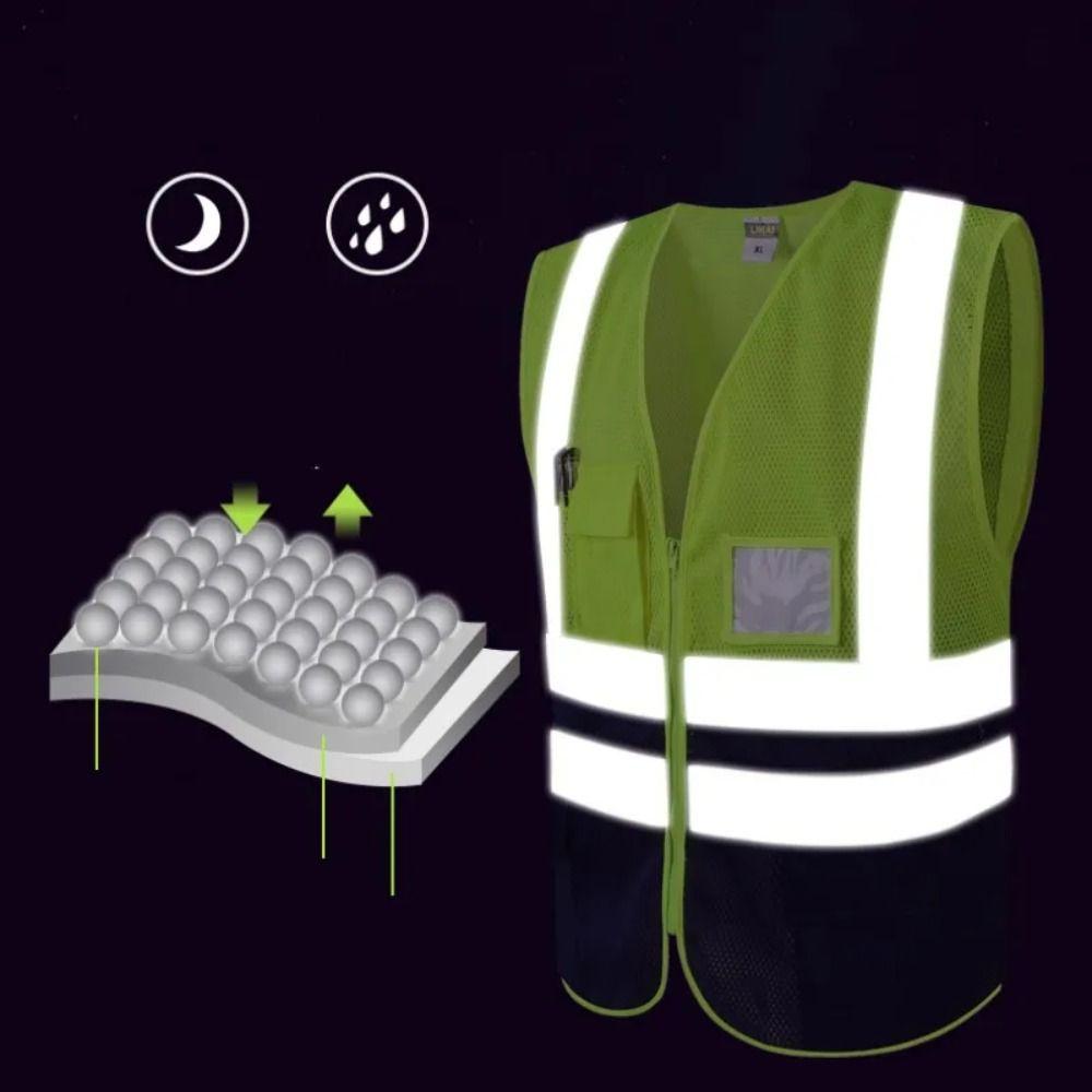 Breathable Security Vests High Visibility Workwear Uniforms Work Vest  Running Cycling Sports
