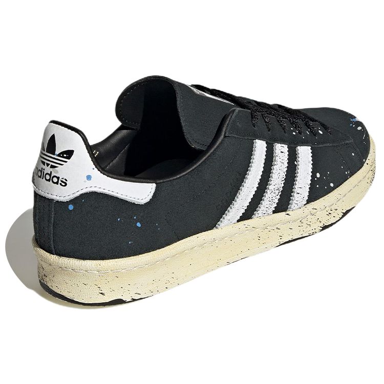 COOK x adidas Campus 80 Paint Splatter - Черные Унисекс Кроссовки Core-Black Footwear-White Chalk GY7006