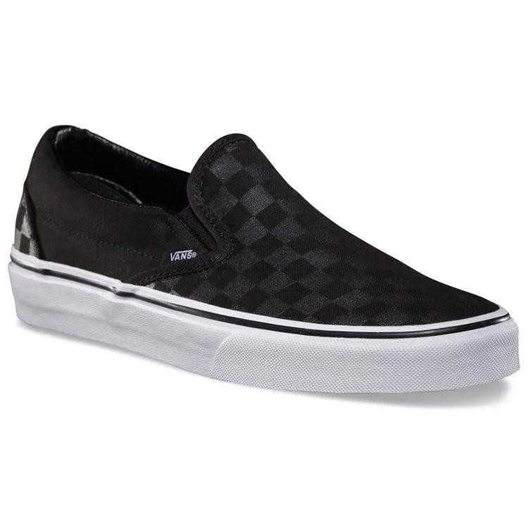 Vans Клетка Классические Слипоны Устойчивые к истиранию Легкие Низкие Скейтбордические кроссовки Унисекс Черный VN000EYE276