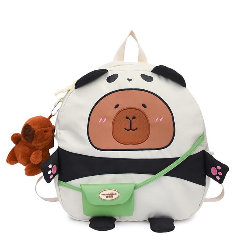Cute Capybara Cartoon Water Pig Backpack Girl Children Durable Bags Polyester