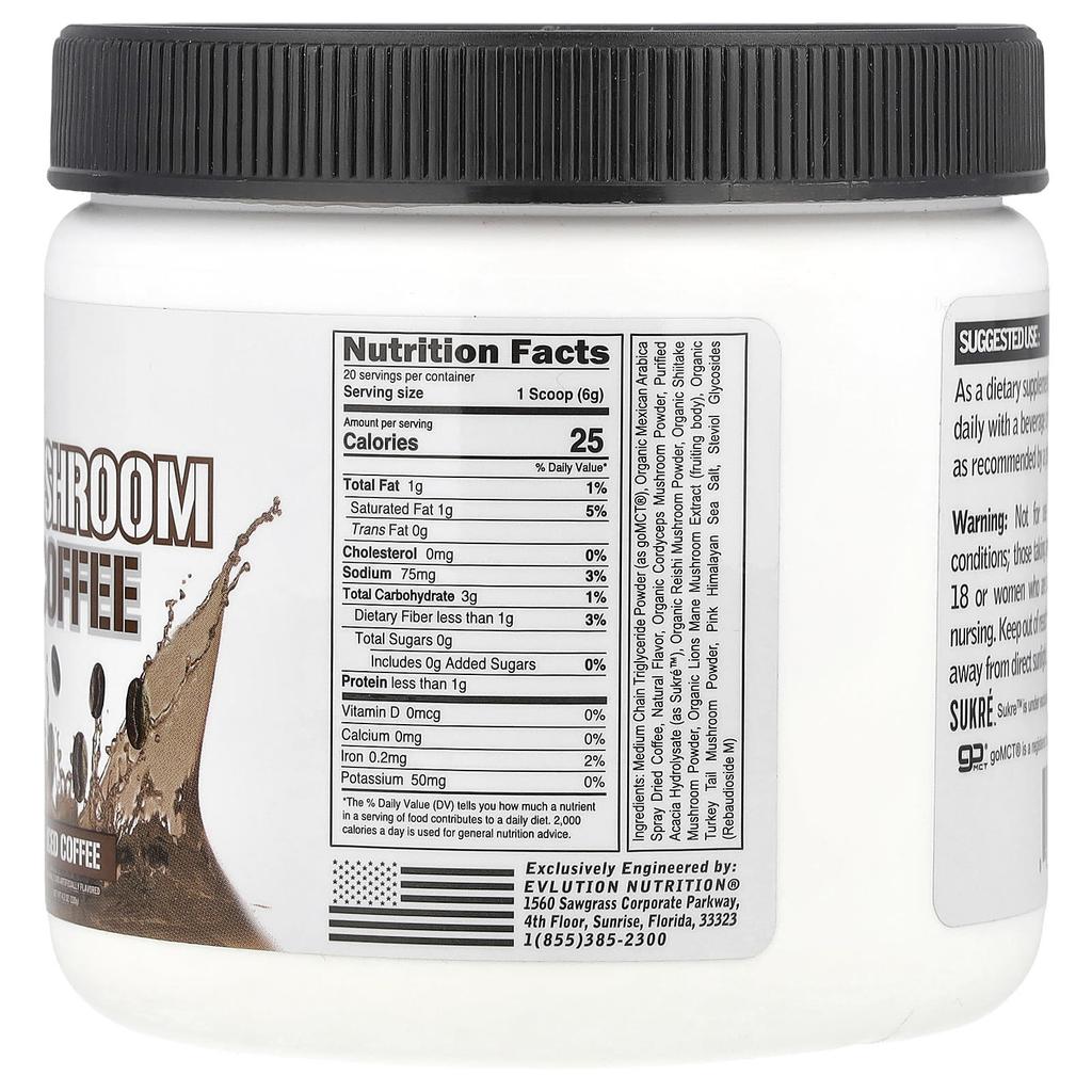 EVLution Nutrition Грибной кофе, холодный кофе, 4,2 унции (120 г)