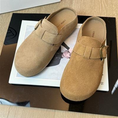 [Zhike] Баотоу полушлепки детские 2025 осень новая одежда ретро платформа Бокен обувь Мюли женская обувь