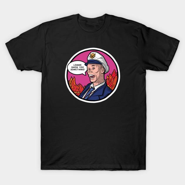 Asian Size Men Black Print T-shirt Fire Marshall Bill No-Cut Heat Transfer Print Cotton Tshirt