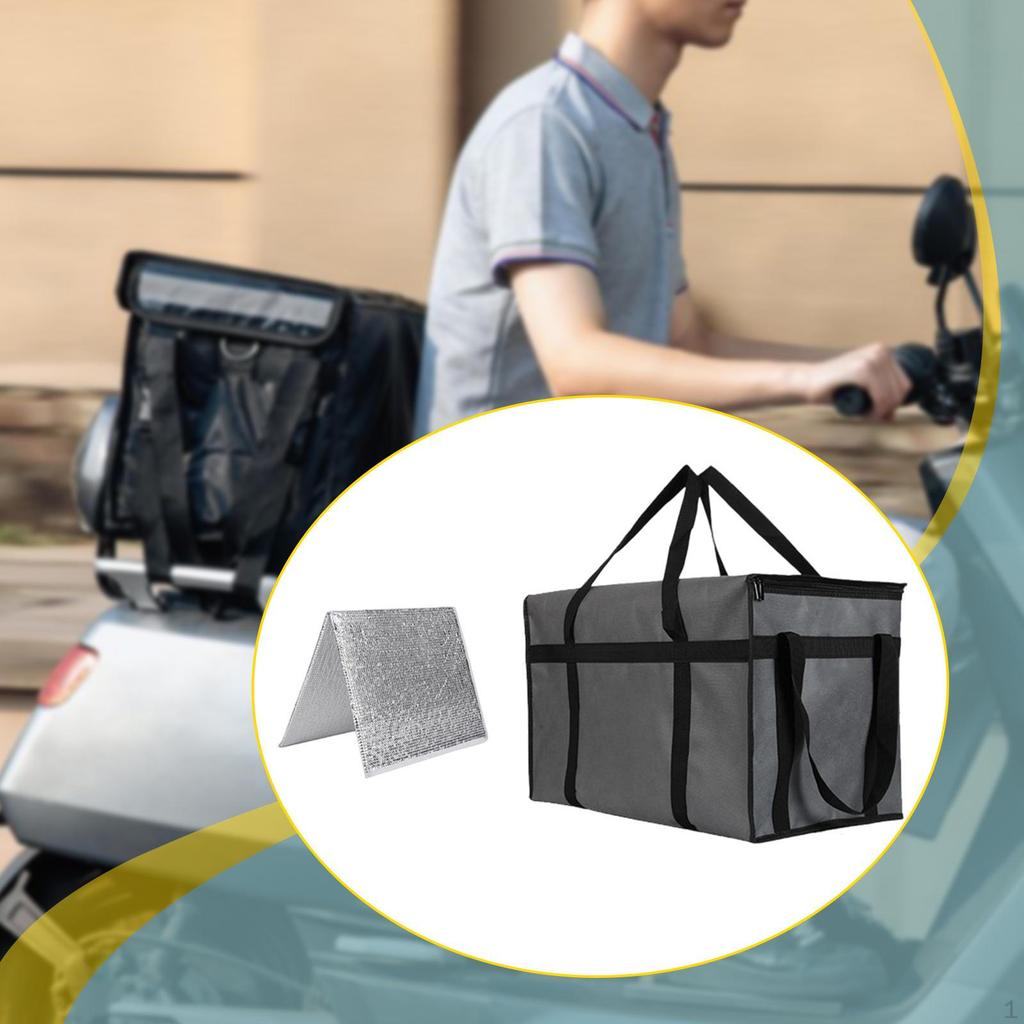 Insulated Food Delivery Bag Lightweight Pizza Warmer Camping Travel Shopping blue