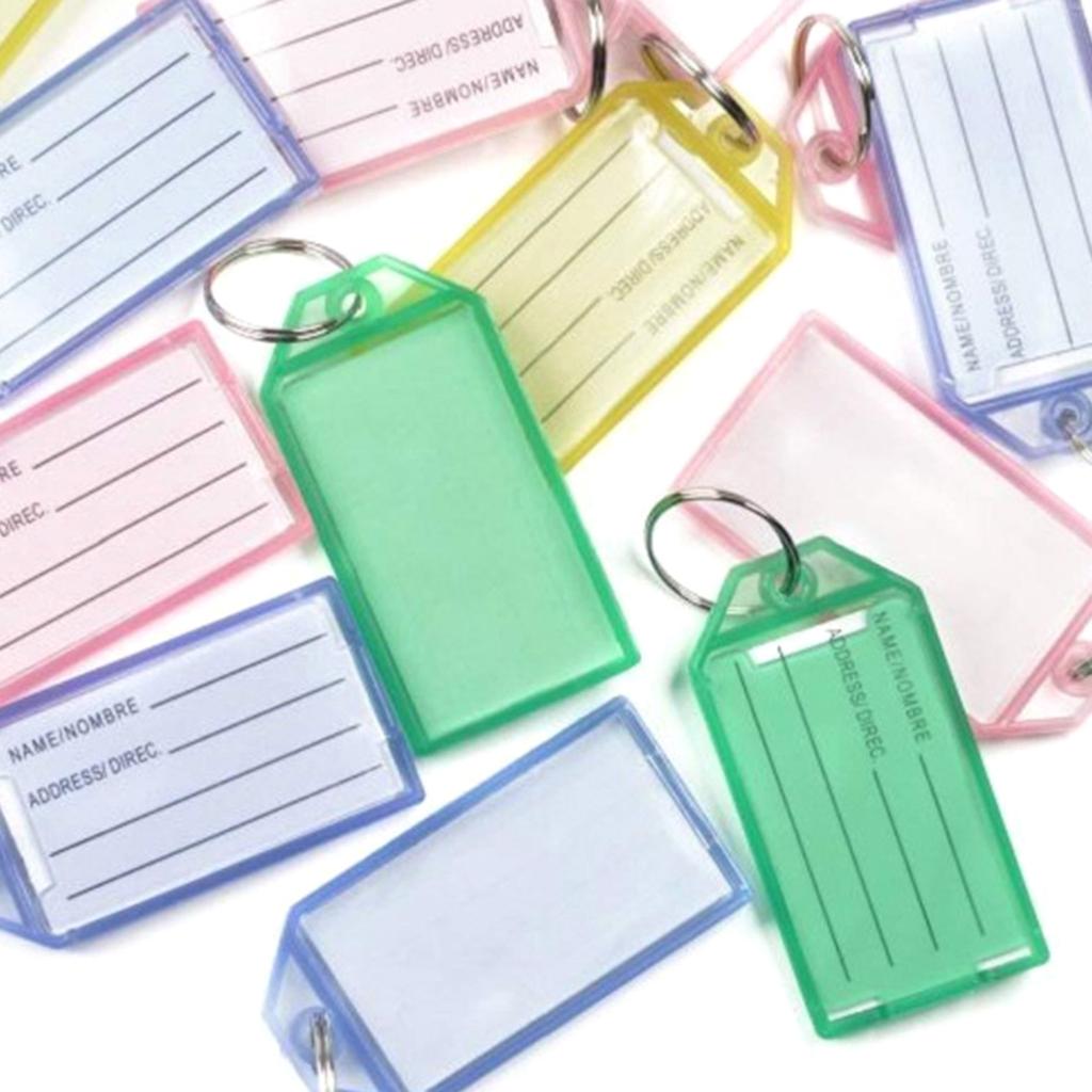 10Pcs Plastic Transparent Clamshell Key Tag Classification Label