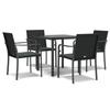 VidaXL Garden Dining Set 5 Pcs Cushions Woven Resin Steel 3186956