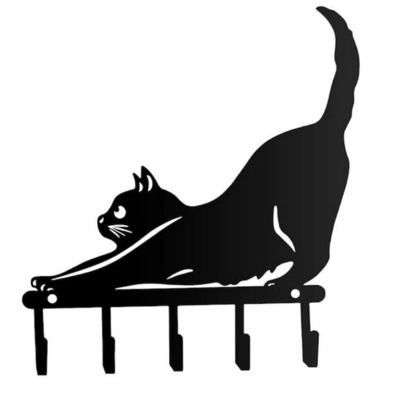 Simple Wrought Iron Cartoon Cute Cat Hook Hanging Hook Home Clothes Storage Hook