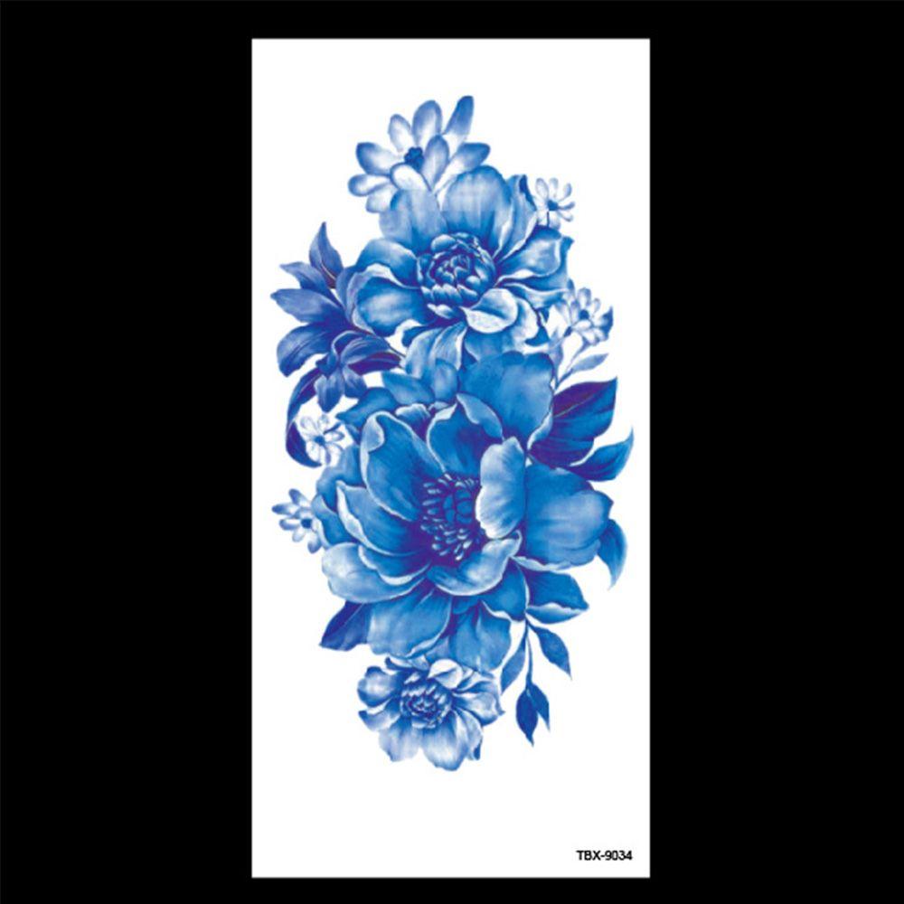 Rose Fashion 3D Girl Waterproof Water Transfer Flowers Makeup Fake Tattoos Temporary Tattoo Stickers Body Art Arm Leg Art