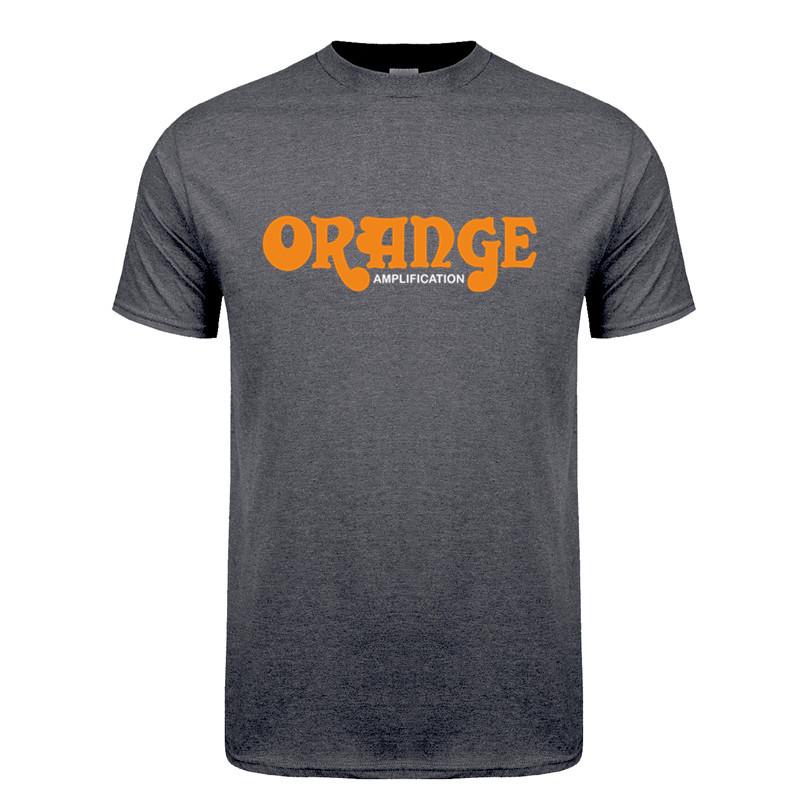 Британские гитарные усилители Orange Футболки Унисекс Повседневная с коротким рукавом Мужская Крутая Хлопковая Оранжевая Футболка с усилителем