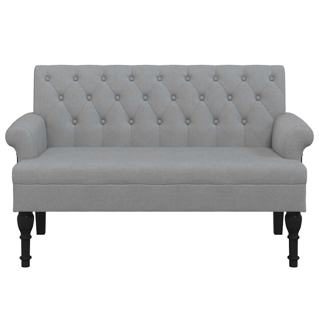 Bench with Backrest Light Grey 120 x 62 x 75.5 cm Fabric