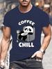 Coffee Chill Panda Enjoying Time T Shirts Men Women Short Sleeve Oversize T Shirt Loose Summer Tee Clothes Casual Fashion Tops