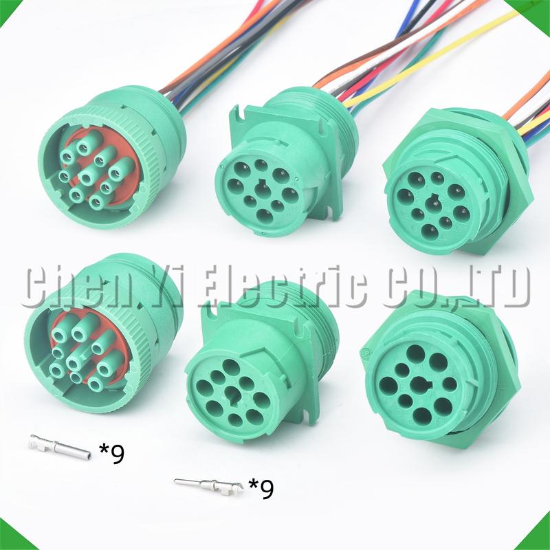 9 Pin Auto Connectors Diagnosctic Tool Wire Harness plug For Deutsch HD16-9-1939S-P080 HD10-9-1939P-P080 HD10-9-1939P-BP03