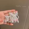 Серебряная игла жемчуг искусственный кристалл циркон бант гвоздики серьги корейские супер-сказочные серьги с бахромой модные серьги легкой роскоши