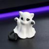 Цельнолитая статуэтка кошки, фигурка призрака, 3D-печатное декоративное украшение, статуэтка с гладкой поверхностью, мини-декор для рабочего стола, Хэллоуинский подарок для влюбленных