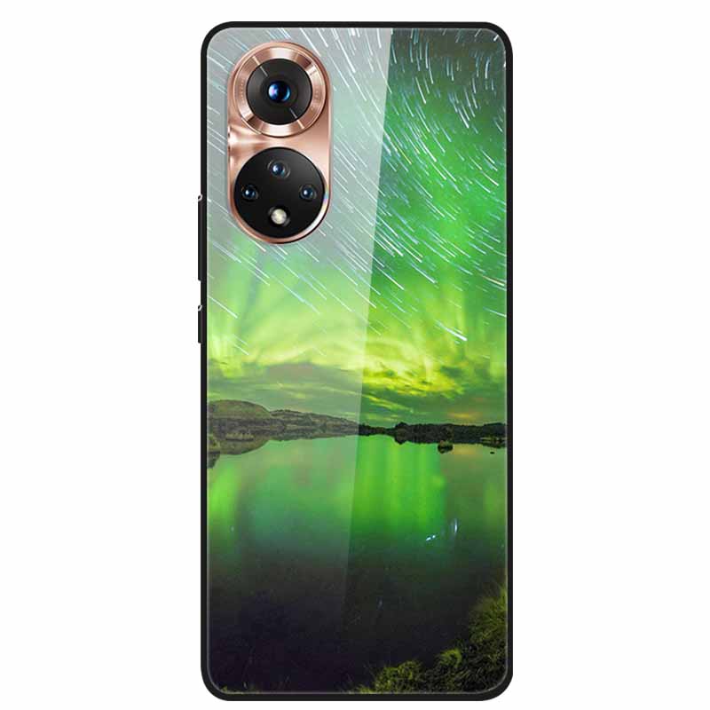 Чехол для Honor 50 Мультяшный Закаленное Стекло Задняя Крышка Жесткий Чехол Для Телефона Huawei Honor 50 Pro NTH-AN00 NTH-NX9 Fundas Coque