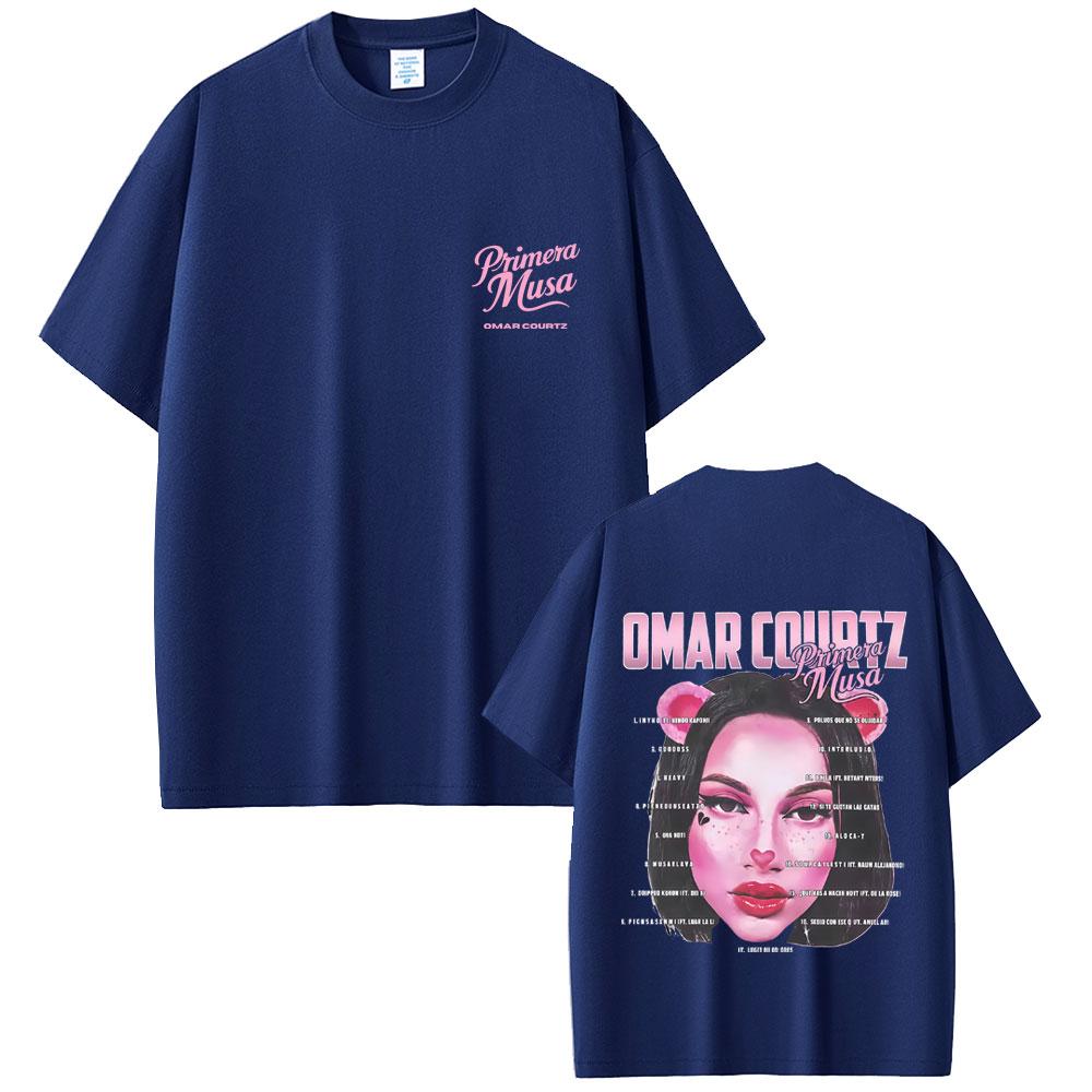 2025 Summer Rapper Omar Courtz Primera Musa Album Tour Merch T-shirt Men Women Clothing 100% Pure Cotton Printed Leisure T-shirt