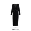 Kaslead New Arrival Women's Clothing Fashion Style Stylish Opening Design Velvet Midi Skirt Dress 6962224