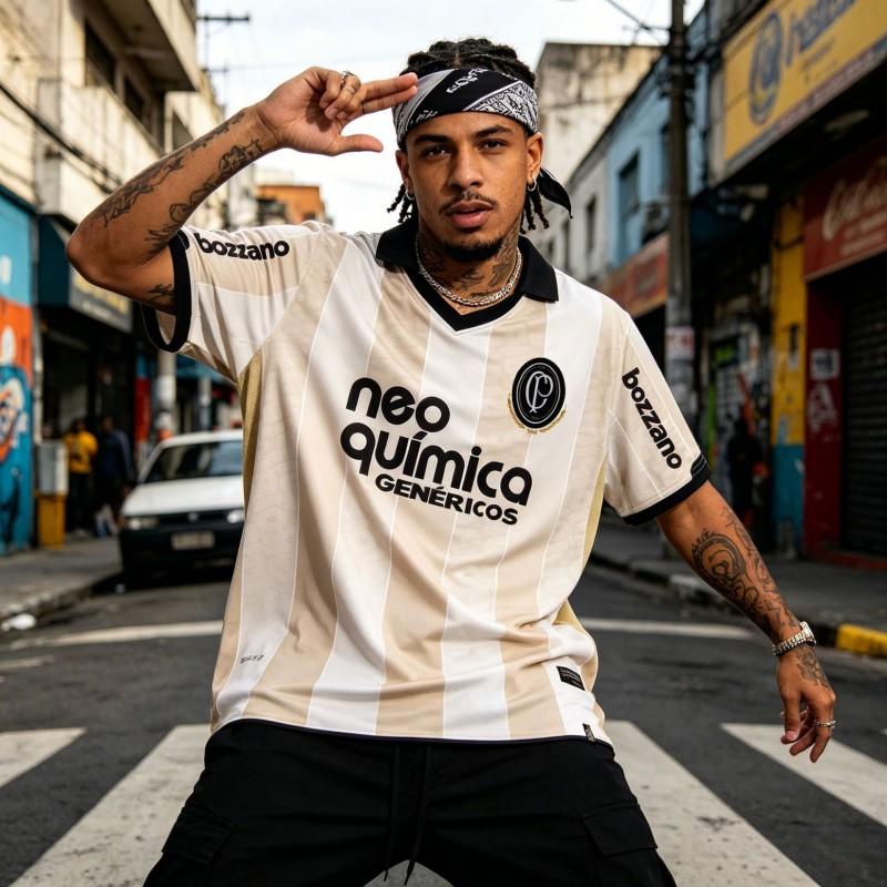 Classic Corinthians Retro Football Jersey Men Women Loose Fit Sporty Casual T-Shirt Winter