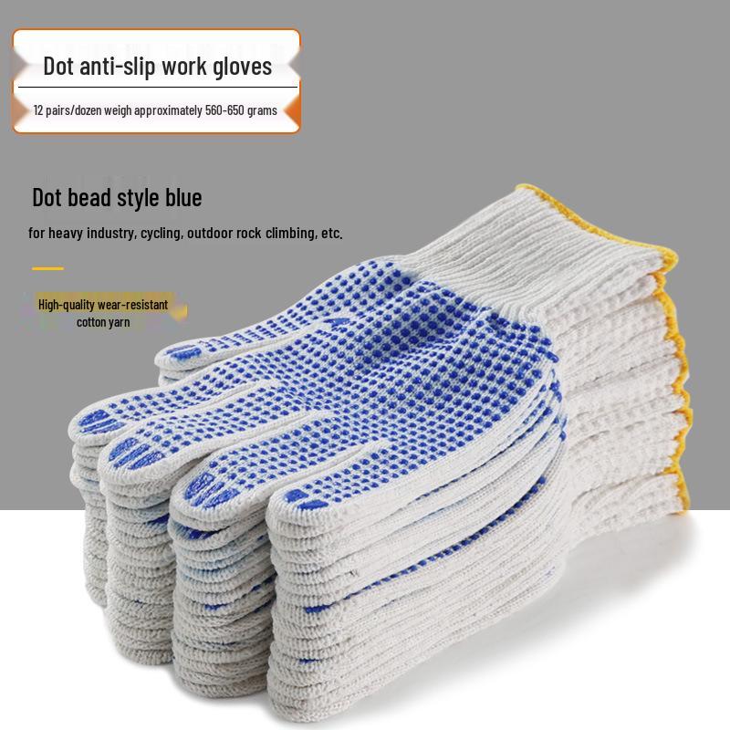 Durable Non-Slip Cotton Work Gloves for Men and Women