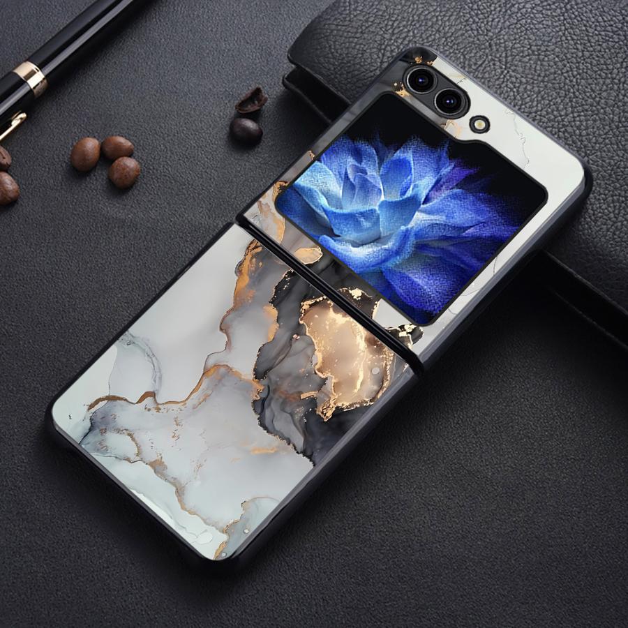 Задняя крышка чехол Funda для Samsung Galaxy Flip7 FE Flip4 Flip5 Flip3 Z Flip 7 6 5 4 3 Flip6 Арт с рисунком в стиле "тушь и вода"