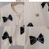 Spring and Autumn Korean Style Bowknot Jacquard Children's Cardigan Sweater Jacket Girls Knitted Cardigan