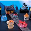 10 шт. Фигурка Миниатюрная Мультяшный Призрак Свеча Летучая мышь Череп Микро Для Домашнего Декора Миниатюрный Декор Фея Сад Аксессуары